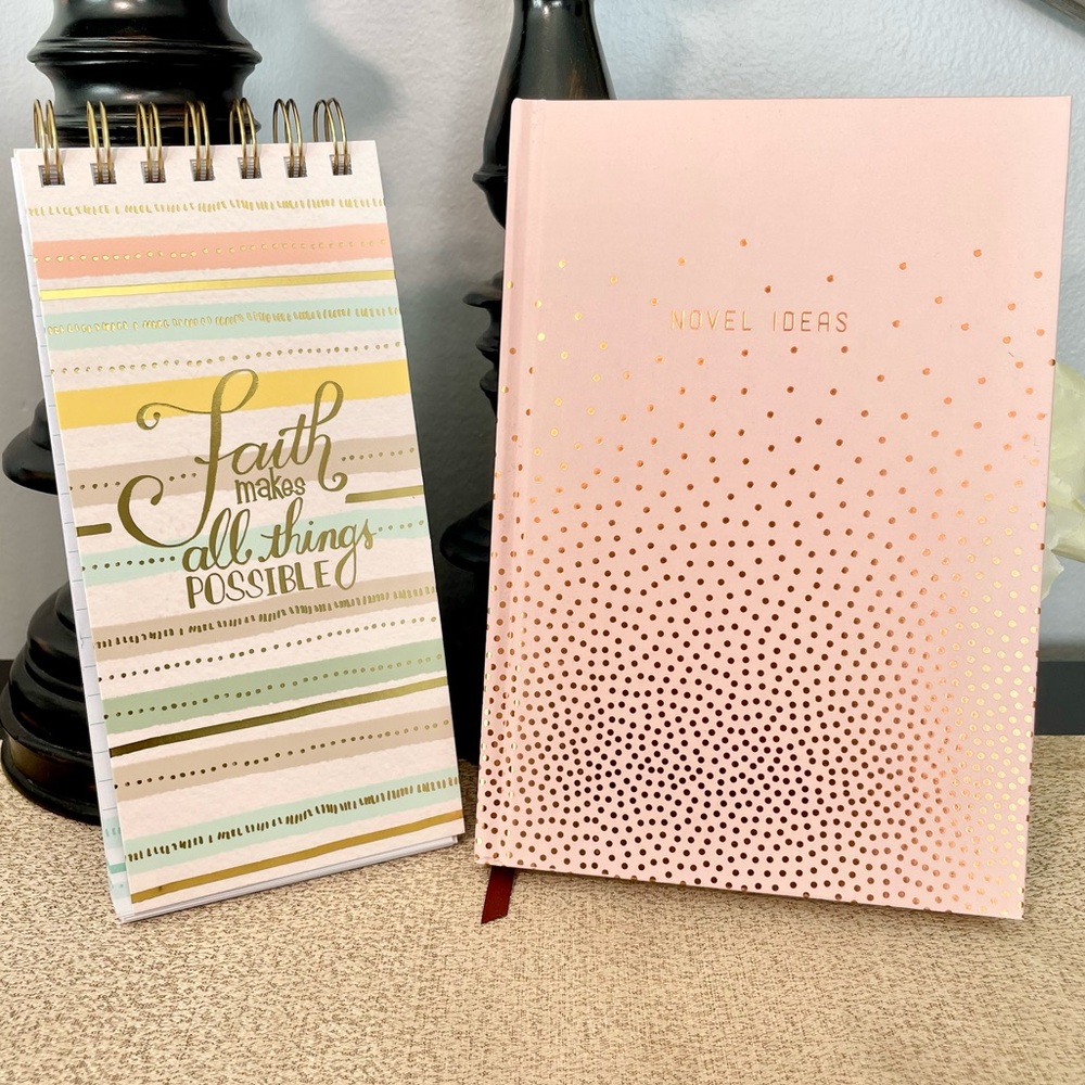 NWT Hardcover Gold Foil Notebook/Journal Notepad Stationery Bundle